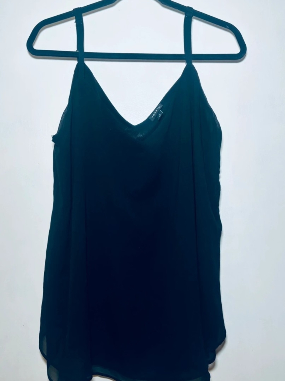 Tirrid Black V-Neck Spaghetti Strap Sheer Camisole